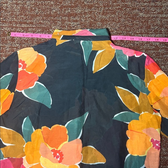 Sezane Pierro black silk top Never Ending Summer button down women’s blouse - Picture 12 of 12